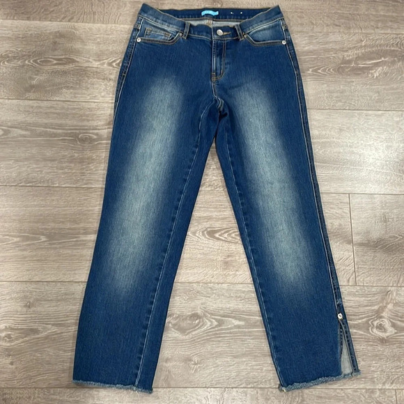 NWOT J. McLaughlin Teagan Straight Leg Side Slits Denim Jeans 2 - Picture 8 of 15